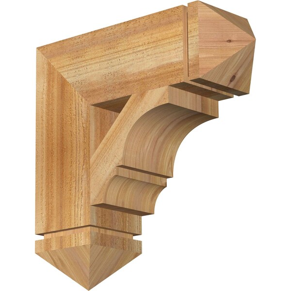 Ekena Millwork Balboa Arts & Crafts Rough Sawn Bracket, Western Red Cedar, 6"W x 20"D x 20"H BKT06X20X20BOA03RWR - main
